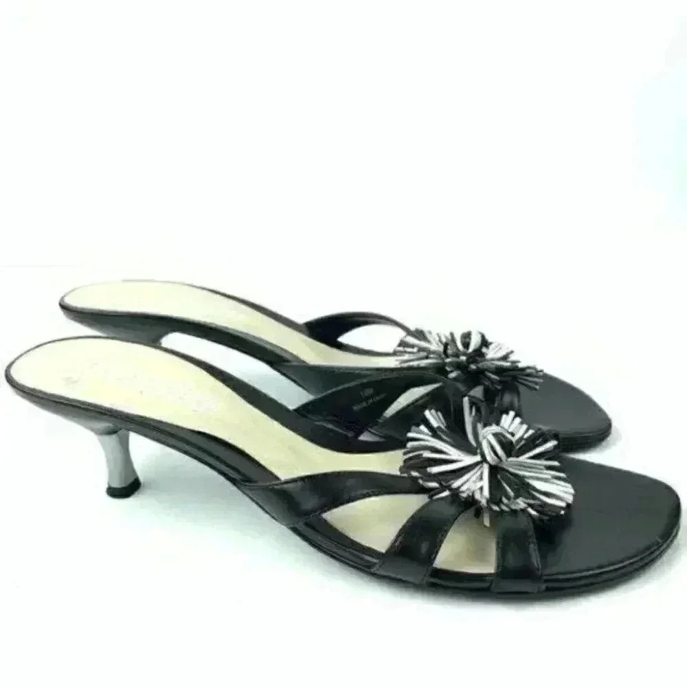 Moda Spana heels sz 10 black white floral slides